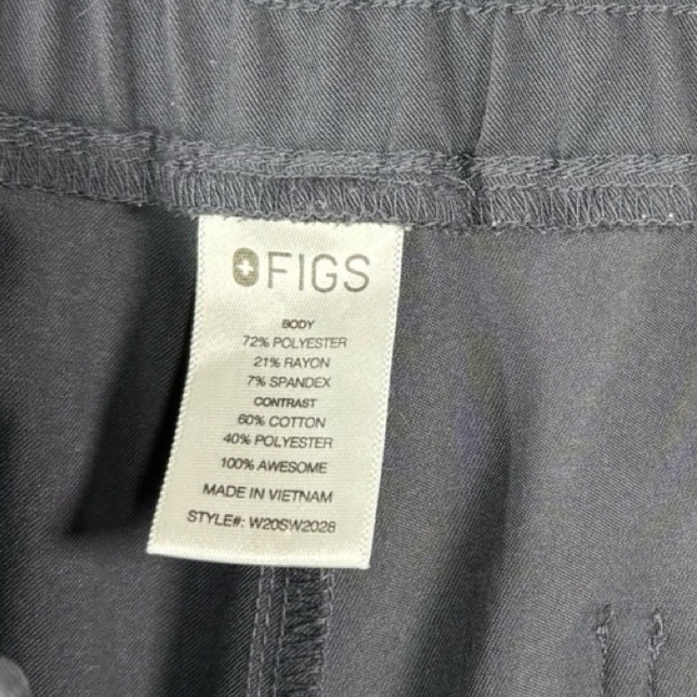 FIGS Charcoal Grey Zamorra Jogger Scrub Pants Women Large Red Drawstring - Picture 9 of 9